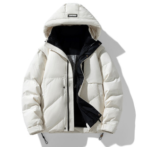 羽绒服男冬季新款防寒外套一衣两穿可拆卸袖保暖加厚马甲连帽男装