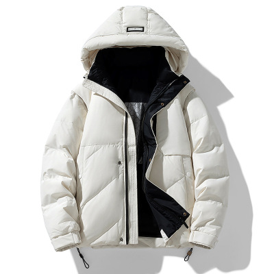 羽绒服男冬季新款防寒外套一衣两穿可拆卸袖保暖加厚马甲连帽男装