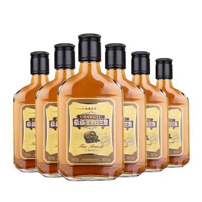张裕官方葡萄酒38.5度酝酿芬芳金奖白兰地小瓶国产洋酒200ml*6支