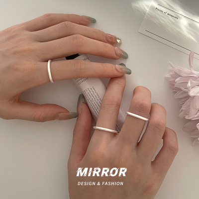 925纯银古法银雾面磨砂戒指素圈指环简约尾戒女小众潮ins风送女朋友老婆情人节七夕生日礼物