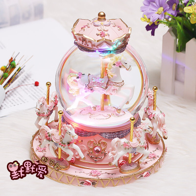 林檎旋转木马音乐盒八音盒天空之城生日女生送女孩男孩小孩子情人节感恩节送女友女朋友闺蜜学生创意礼品送女朋友老婆生日礼物送女