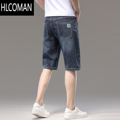 HLCOMAN夏季薄款牛仔短裤男士潮牌宽松直筒中裤子新款冰氧吧休闲五分裤男