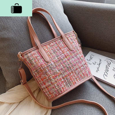 流行仙女包包2020秋季新款潮韩版百搭斜挎包呢子时尚手提包水桶包NEW LAKE