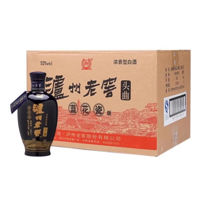 泸州老窖蓝花瓷头曲小酒168ML*12瓶整箱品鉴自饮