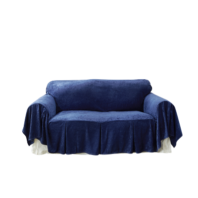 家柏饰(CORATED)沙发巾全盖套罩垫秋冬季北欧式雪尼尔布艺客厅三人组合田园防滑套 雪尼尔深蓝 定做每米联系客服