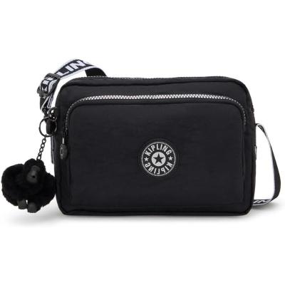 Kipling凯浦林斜挎包女大容量多口袋可调节肩带实用性强黑色