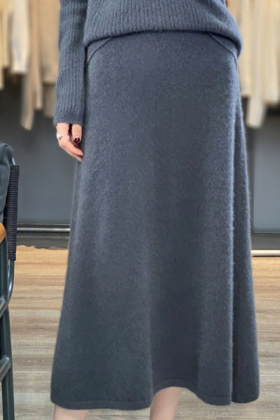 秋冬新款针织羊毛半身裙女赫本风显瘦一步裙中长款高腰a字包臀裙