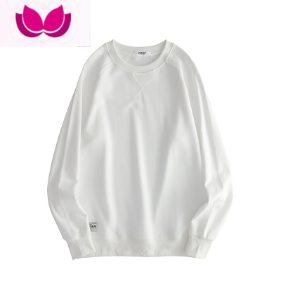 七斓美式340g圆领卫衣男2023新款打底衫纯色灰色潮牌上衣