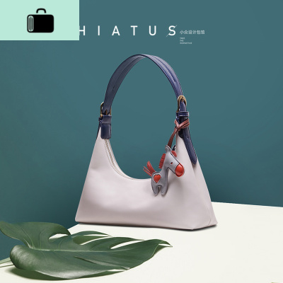 腋下奶茶色女包2020新款斜挎法棍包单肩潮流大容量饺子包NEW LAKE女斜挎包