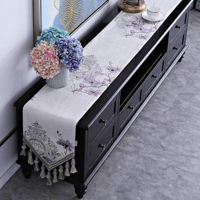 家柏饰(CORATED)餐桌五斗柜桌旗新中式电视柜长方形盖布茶几长条装饰布茶旗布家用