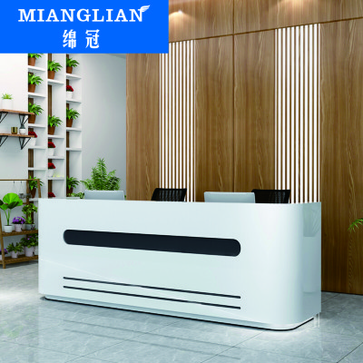 绵冠MIANGUAN烤漆前台办公桌接待台公司办公室前台异形吧台现代简约定制