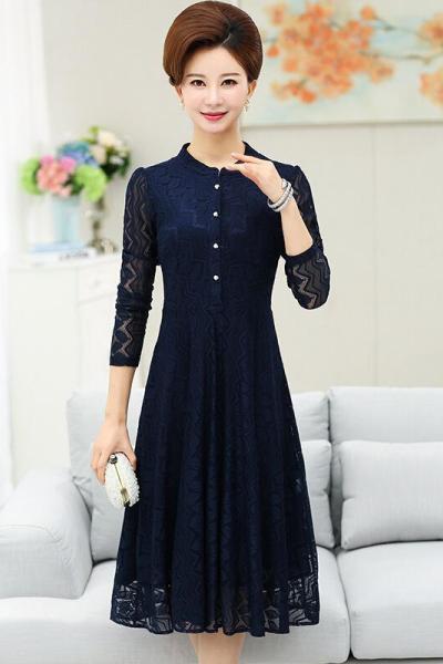 迪鲁奥(DILUAO)婚礼妈妈装喜婆婆40-50岁穿参加儿子结婚宴服丈母娘连衣裙lyq群子