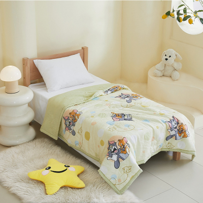 LA MAISON DE SASHA 猫和老鼠双层纱夏被 A类母婴标准 AA级抗菌防螨 印花亲肤夏凉被