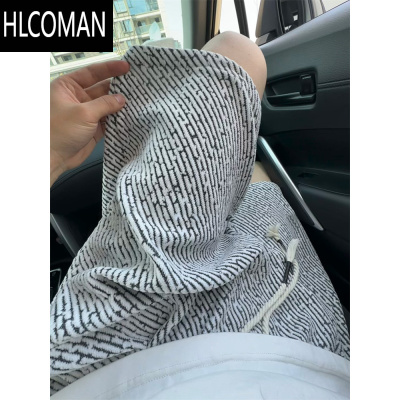 HLCOMAN斑马纹小香风情侣短裤男款夏季运动休闲薄款五分裤高级感痞帅中裤