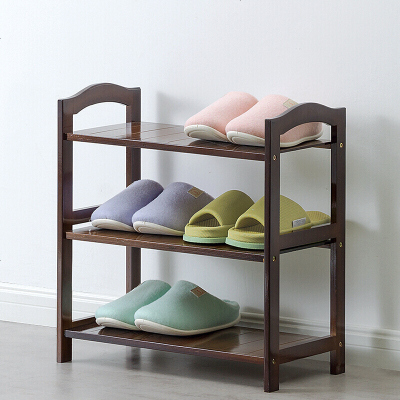 简约现代客厅楠竹家具多层板鞋架简易楠竹实木鞋柜收纳架多功能置物架层架鞋架子三层5