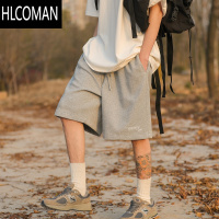 HLCOMAN@ 灰色短裤男夏季日系宽松休闲运动裤子男生五分裤男款