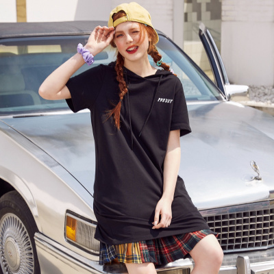 [1件3折价:49.5]美特斯邦威连衣裙女夏装学生休闲印花针织连衣裙