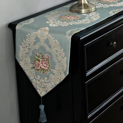 欧式桌巾布艺餐桌装饰布长条简欧家用鞋柜电视柜桌布茶几禅意桌旗 花柒桌旗 桌旗32*220cm