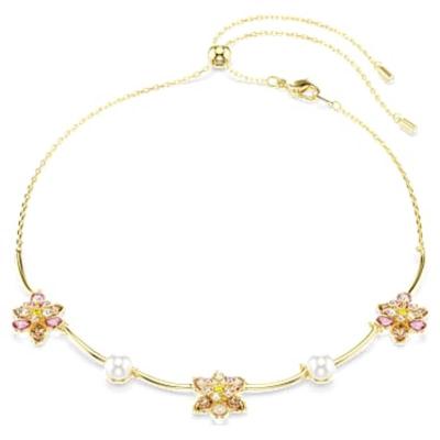 Swarovski女式多色水晶精致项链可调链条优雅配饰