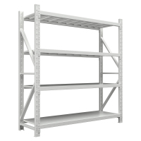 翌嘉 YJ-20034 货架仓储置物架钢制货物储物架每层平均承重500公斤灰白色主架1800*600*2000mm