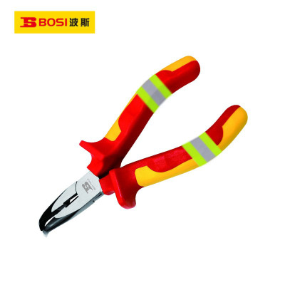 波斯(BOSI) 荧光系列VDE绝缘耐压弯嘴钳 6寸/160mm 把
