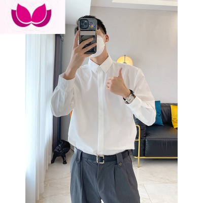 七斓高级感打底上班正装白衬衫男长袖内搭衬衣日系cityboy轻熟风寸衫