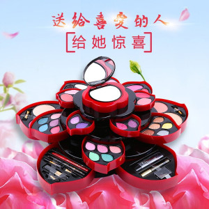 林檎生日 女生送女友妈妈化妆盒感恩节送女朋友爱人闺蜜新婚结婚纪念日创意礼品抖音同款旋转彩妆盒套装送女朋友老婆生日礼物送女