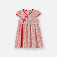 [直降价:39元]铅笔俱乐部2025夏装新款女小童连衣裙儿童国风印花裙子宝宝连身裙