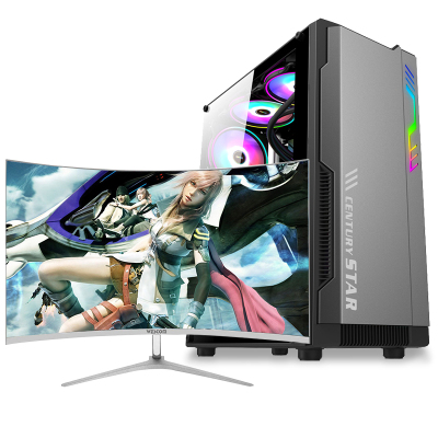  铭能 12代i3-12100F/RX550独显/16G内存/512G固态 台式机 台式电脑 DIY组装机 组装电脑家用办公电脑主机商务设计电脑台式主机学生网课游戏电脑+32英寸曲面