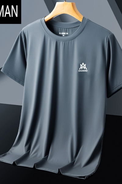 HLCOMAN冰丝短袖t恤男士夏季凉感夏装衣服2025新款速干透气男款半袖男装