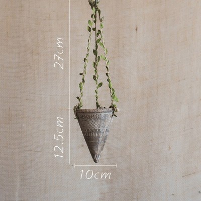 美帮汇艺术红陶花盆 复古文艺吊篮花瓶粗陶陶罐非洲元素波西米亚 B(底部无孔) 大