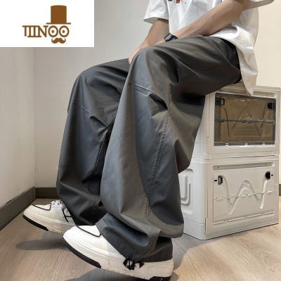 YANXU休闲裤男款夏季潮牌阔腿直筒工装裤透气速干炸街冲锋美式运动裤子