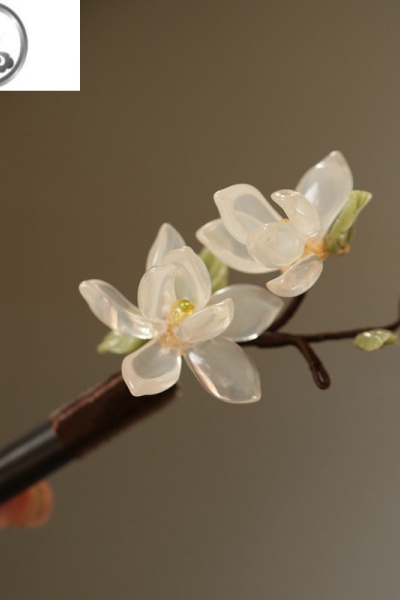 JiMi[凝香]玉兰花木簪 汉服古风配饰发簪古风 盘发超仙旗袍日常简约