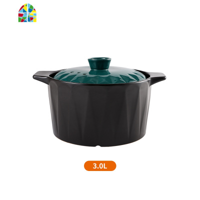 煲汤砂锅炖锅小沙锅汤锅小号家用瓦煲燃气煤气灶专用可高温火锅 FENGHOU 菱形6升砂锅适用6-12人