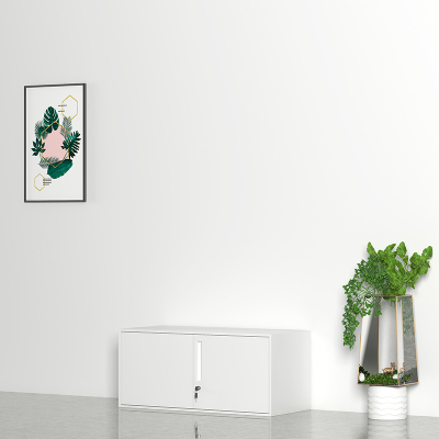 臻远 文件柜办公柜钢制铁皮柜资料档案储物柜拆装窄边柜纯白色加厚款 单节顶柜