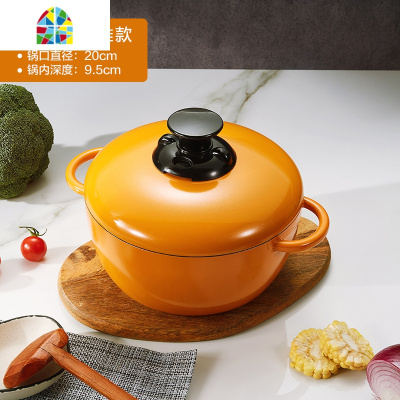日式珐琅锅无水焖烧锅电磁炉家用煲汤炖煮锅炖锅非铸铁 FENGHOU 24cm经典款(大红色)