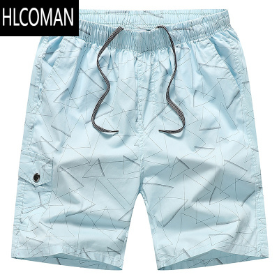 HLCOMAN男士居家宽松家居五分沙滩短裤衩夏季休闲加肥佬大码裤头外穿
