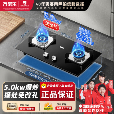 万家乐[双高火C2R1]燃气灶立式全进风灶具 5.0kw大火力台嵌两用换新 天然气