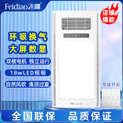 飞雕(FEIDIAO)浴霸风暖卫生间排气扇照明一体集成吊顶暖风浴霸浴室取暖器 J12pro(浴霸需自行安装)