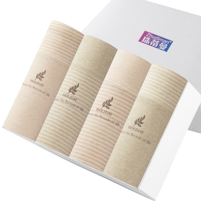 10A彩棉女士内裤无印染原棉女士中腰内裤全棉裆女内裤盒装