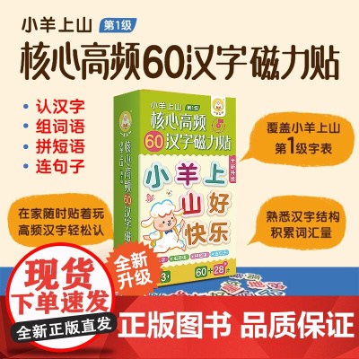 小羊上山核心高频60汉字磁力贴贴贴纸冰箱贴文字贴纸字帖磁力字贴练习学习早教第1级字表第2第3级