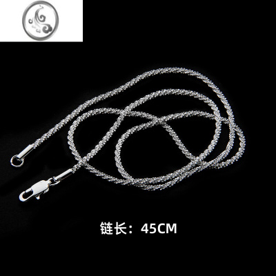 JiMiSAZ闪沙链项链女ins轻奢小众波光粼粼简约男情侣素链白银色锁骨链