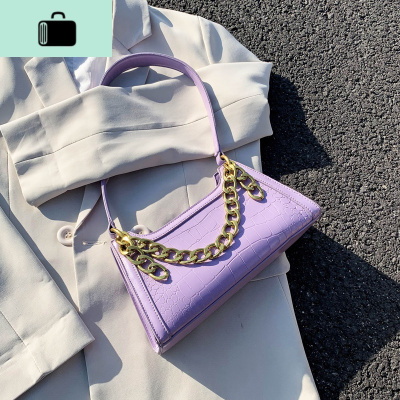 腋下包女奶茶紫色包包2020新款潮网红时尚单肩包高级感洋气法棍包NEW LAKE女士单肩包