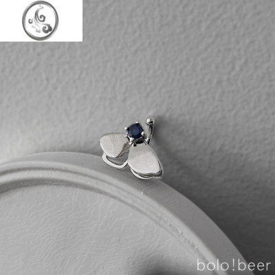 JiMibolo无耳洞耳夹双层立体精灵蝴蝶女小众设计感耳环耳骨夹气质耳饰