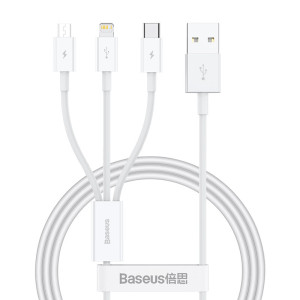 倍思(BASEUS) 5V/2A 充电器套装USB快充插头3.5A三合一数据线适用iPhone14/13ProMax