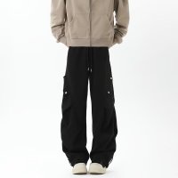 星空尼重磅420克工装裤男春秋加厚阔腿拼接卫裤直筒长裤