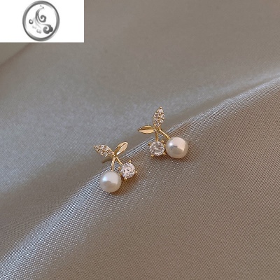 JiMi巴黎Monica Dir小樱桃耳环睡觉免摘耳钉女耳饰小众设计感银银银针