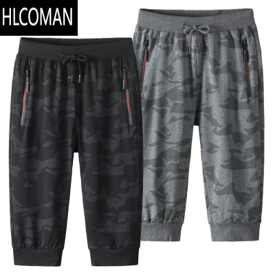 HLCOMAN七分裤男士运动夏季薄款宽松短裤大码高腰收口7分裤休闲中裤