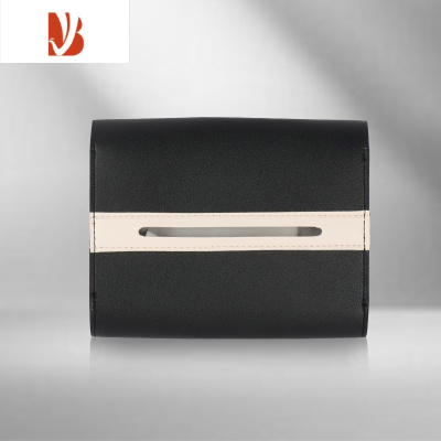 三维工匠车载纸巾盒汽车椅背遮阳板挂式抽纸盒女士车内高级感餐巾收纳挂袋 黑色皮革纸巾盒