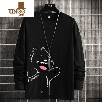 YANXU长袖t恤男胖子宽松大码圆领300斤卫衣潮内搭打底衫8XL上衣